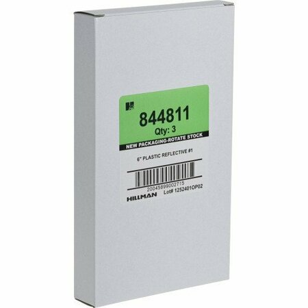 Hillman 6 in. Reflective Black Plastic Nail-On Number 1 1 pc, 3PK 844811